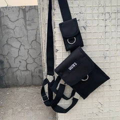 Techwear Letters Label Adjustable Waist Bag