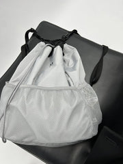 CTRLLOCK Techwear Gray Nylon Backpack Mesh Women Schoolbag