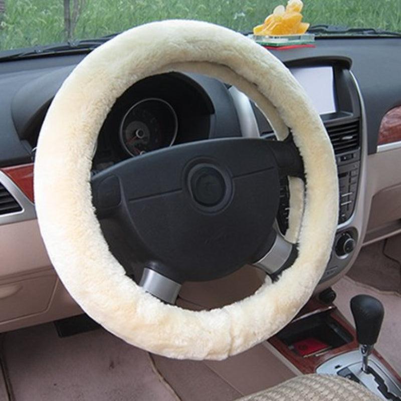 Plush Steering Wheel Cover Universal Fit Winter Car Handle Decoration