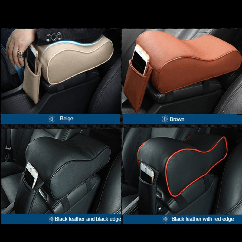 Car Armrest Box Memory Foam Cushion Leather Side Pocket