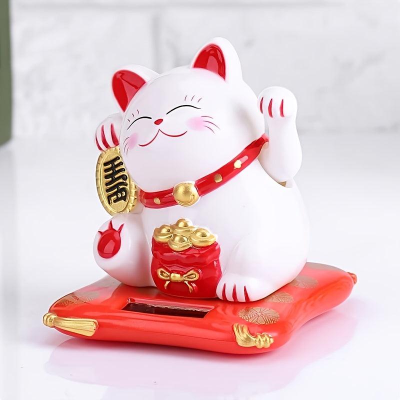 Solar Powered Cat Ornaments for Home and Car Decor
