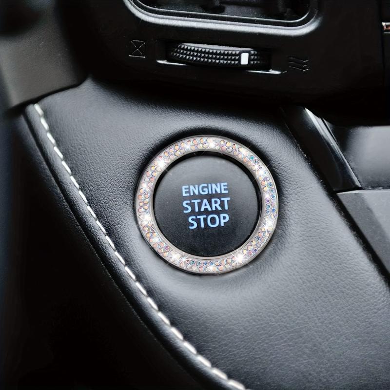 Car Bling Crystal Rhinestone Engine Start Ring Decals