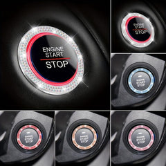 Car Bling Crystal Rhinestone Engine Start Ring Decals