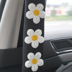 1pc Ice Silk Flower Shoulder Protector Cartoon Car Seat Belt Shoulder Protector