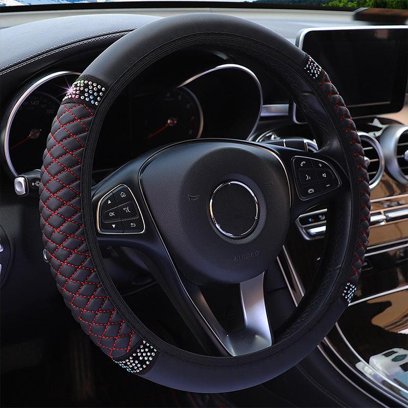 Enhance Your Car's Style with Rhombus Steering Wheel Cover