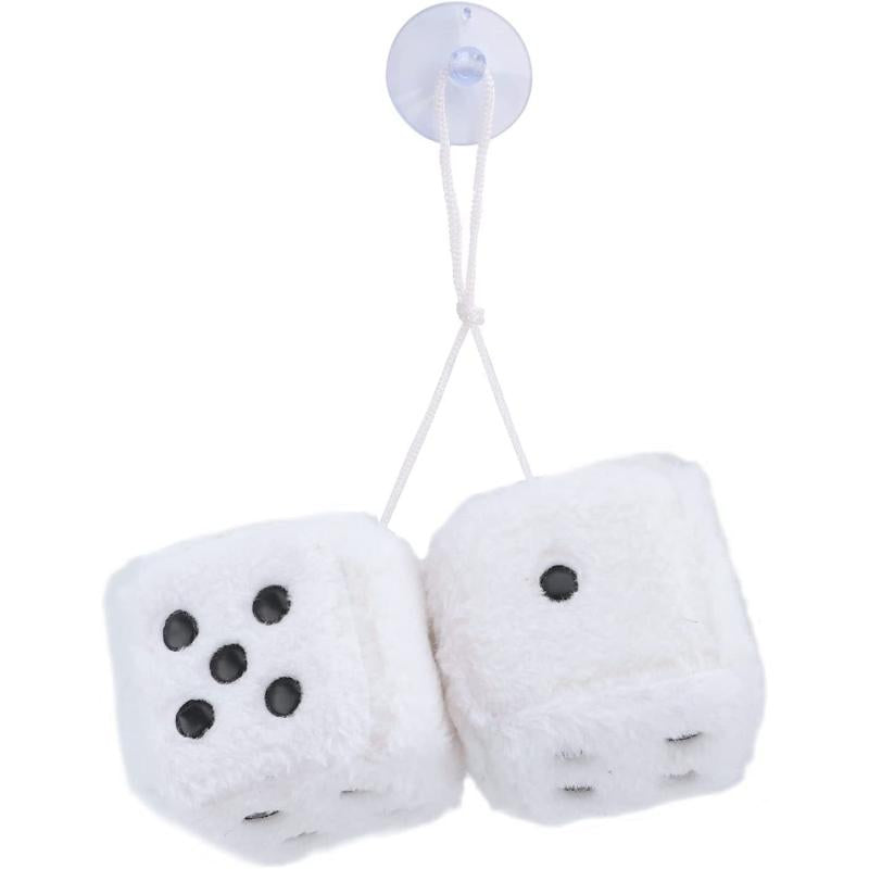 Car Hanging Furry Dice Pair Of Car Mirrior Hanging Fluffy Furry Dice