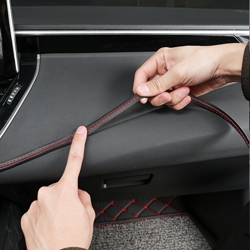 1pc Car Trim PU Leather Braid Line Strip Door Dashboard Sticker DIY Strips