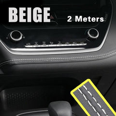 1pc Car Trim PU Leather Braid Line Strip Door Dashboard Sticker DIY Strips