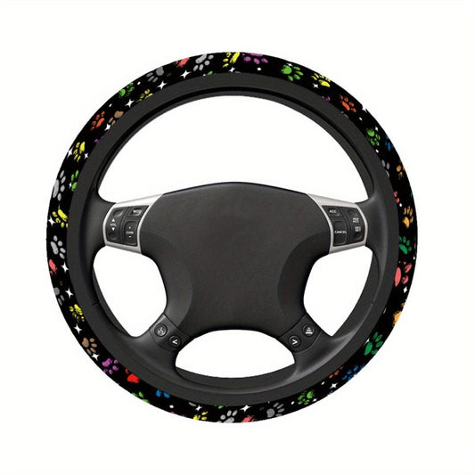 Star Dog Paw Print Steering Wheel Cover