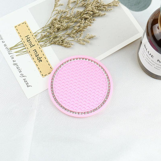 2pcs Non slip Rhinestone Car Cup Holder Coasters
