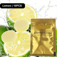10pcs Car Air Freshener Tablets 5 Scents Lavender Lemon Ocean Peach & Cologne