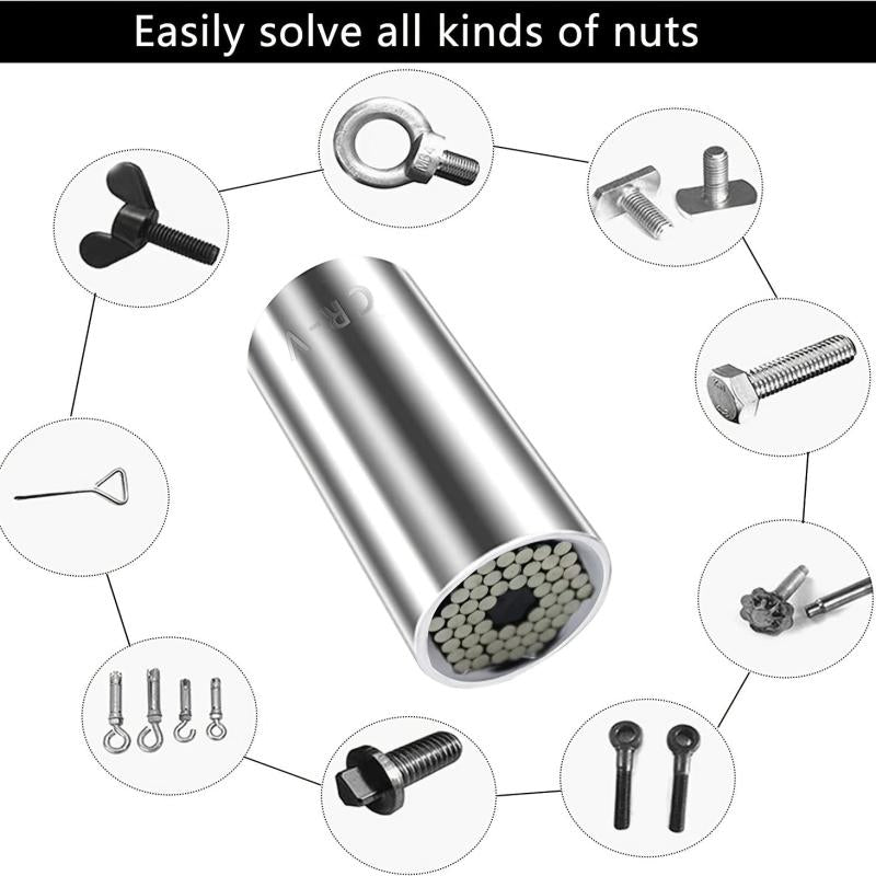 Universal Socket Wrench Kit 7-19mm for Any Bolt Ratchet Wrench