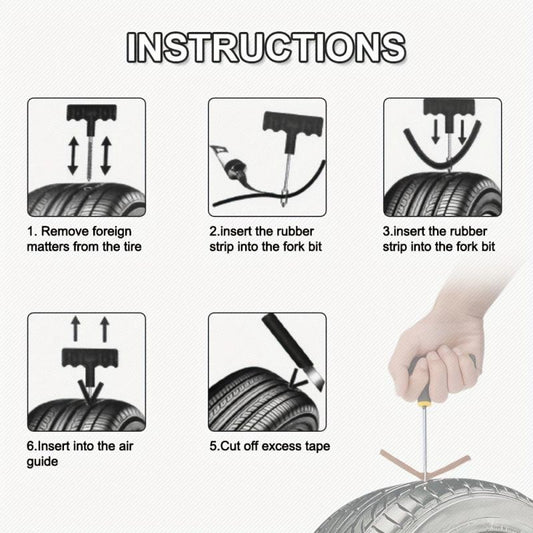 20pcs Car Tire Repair Kit Truck Motorcycle Tubeless Tyre Puncture Plug Set