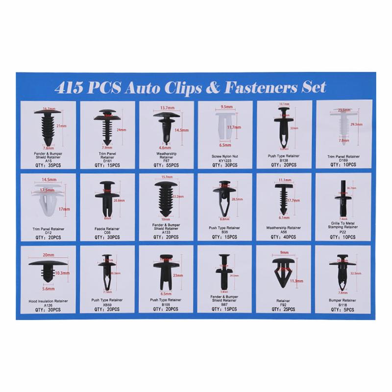 419pcs Car Retainer Clips Fasteners Kit Remover For Car