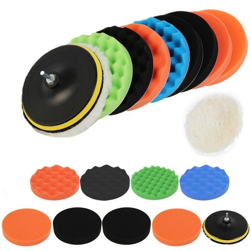 11-Piece Car Polishing Kit Drill Adapter Sponge Wool Professional Shine