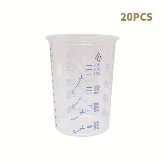 Disposable Measuring Cups 20 oz Clear Plastic Graduated Cup Epoxy Resin Mixing