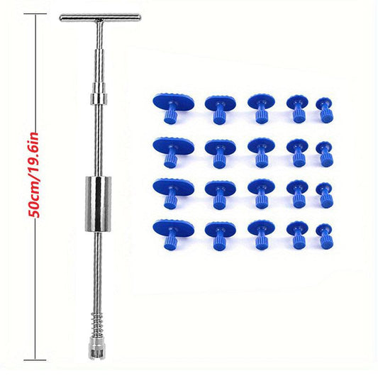 Car Dent Repair Kit Metal T Handle Puller Plastic Glue Tabs No Glue Gun