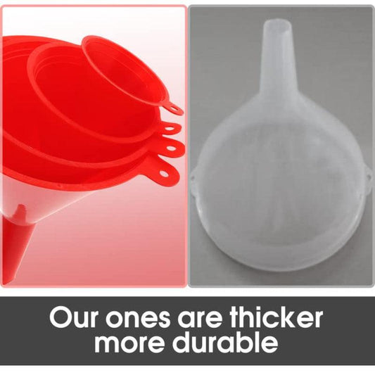 4pcs Plastic Funnel Set for Gas Lubricants & Fluids