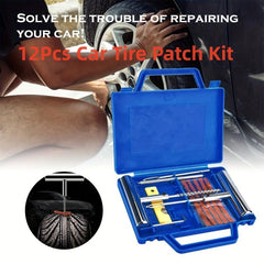 12pcs Universal Tire Patch Kit for Cars Trucks Motorcycles ATVs