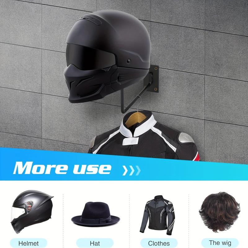 Motorcycle Helmet Holder Wall Mounted Helmet Hanger Multifunctional Helmet Rack