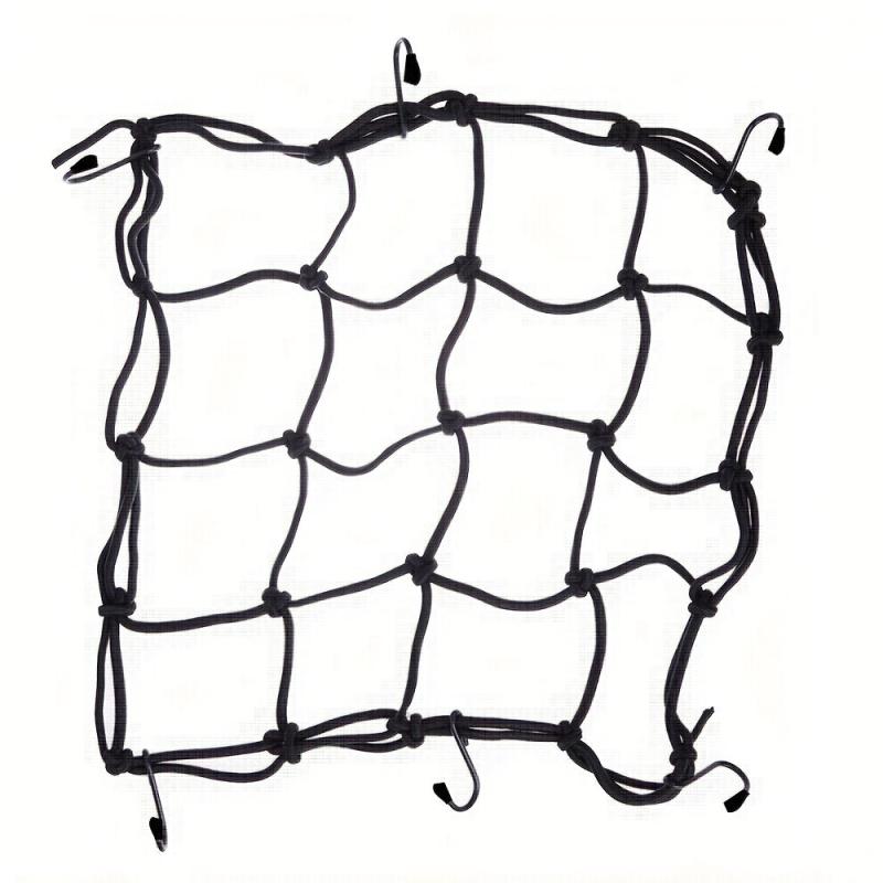 1pc Motorcycle Luggage Net 6 Hooks Hold Down Fuel Tank Mesh Web Bungee