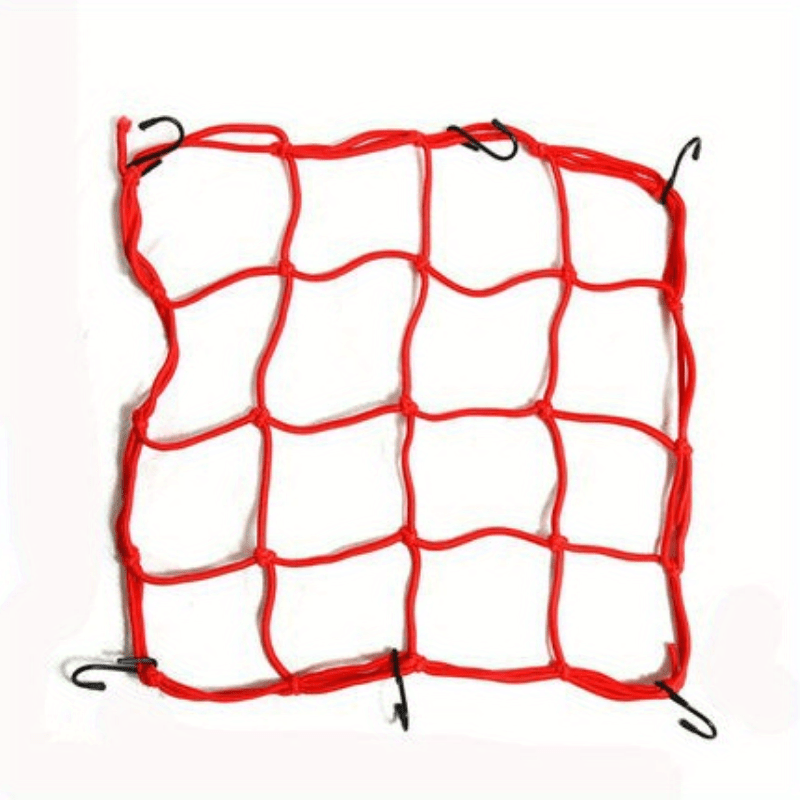 1pc Motorcycle Luggage Net 6 Hooks Hold Down Fuel Tank Mesh Web Bungee