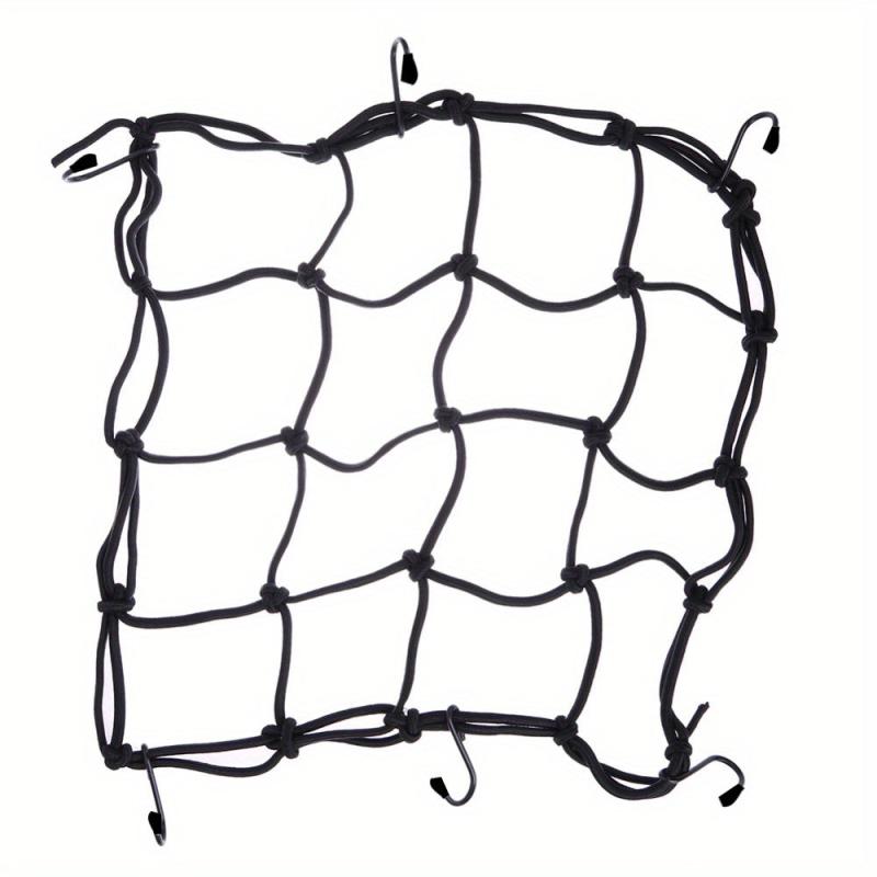 1pc Motorcycle Luggage Net 6 Hooks Hold Down Fuel Tank Mesh Web Bungee