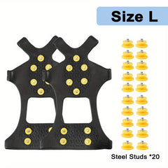 10 Studs Anti-Skid Ice Snow Gripper Spike Winter Climbing Anti Slip Ice Spikes