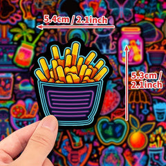 50pcs Neon Style Stickers for Motorcycle Laptop Skateboard