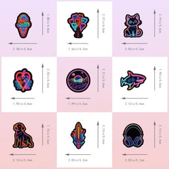 50pcs Neon Style Stickers for Motorcycle Laptop Skateboard