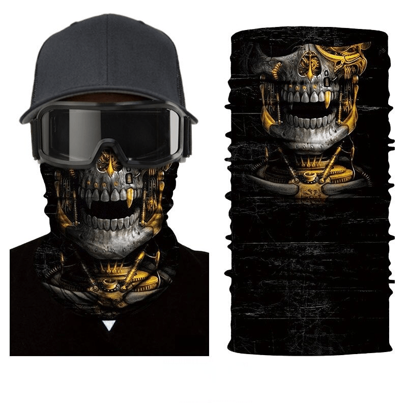 Robot Skull Halloween Mask Scarf for Cycling Fishing Skiing