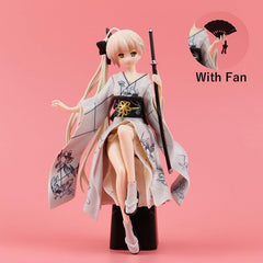 Anime Girl Kimono Figure Car Ornament with Base