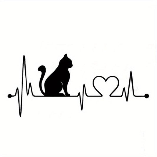 Cat Electrocardiogram Car Motorcycle Trailer Cross Wagon Truck Stickers