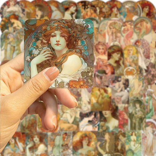 60 Vintage Art Decal Stickers for Kids & Teens - Laptop, Water Bottles
