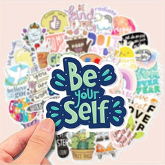 50pcs Unique Book Reading Stickers for Laptops Cars Water Bottles