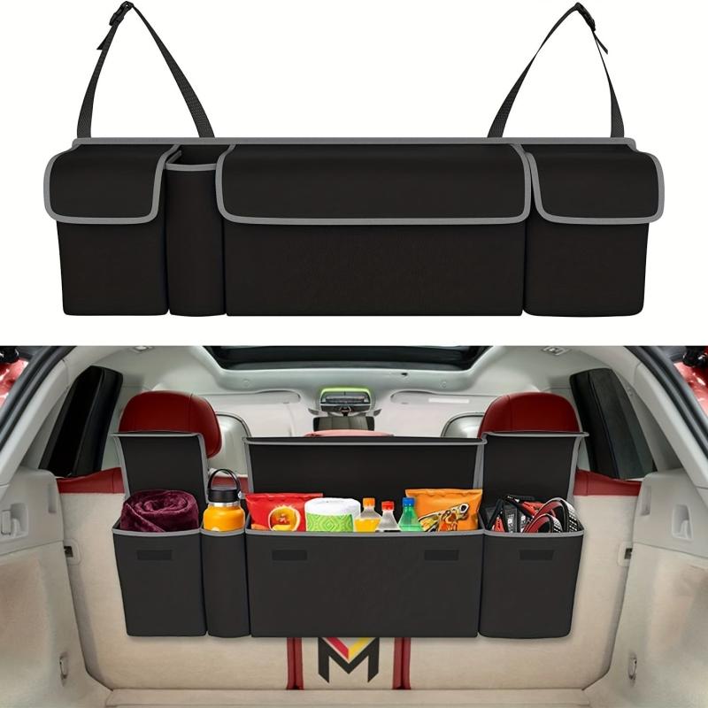 Car Trunk Bag Organizer Large Capacity Foldable Backseat Storage Mesh