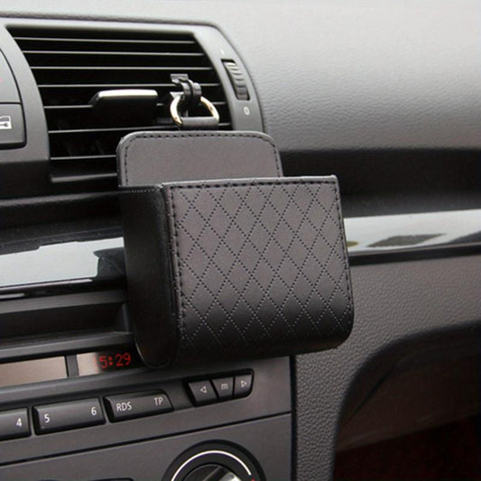 Car Vent Storage Bag Leather Organizer Air Vent Phone Holder