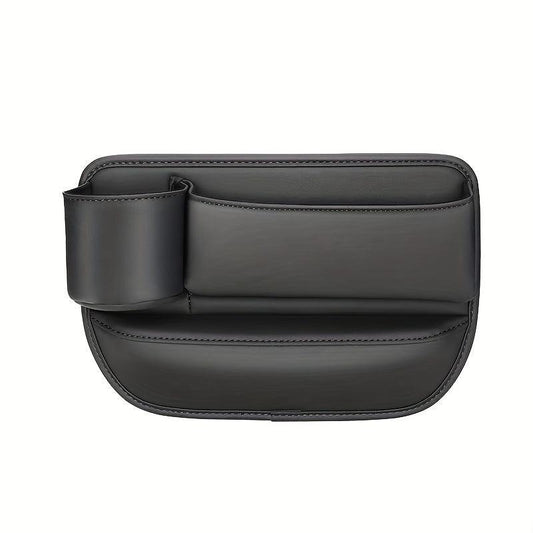 Car Faux Leather Seat Gap Storage Box Cup Holder Auto Center Console