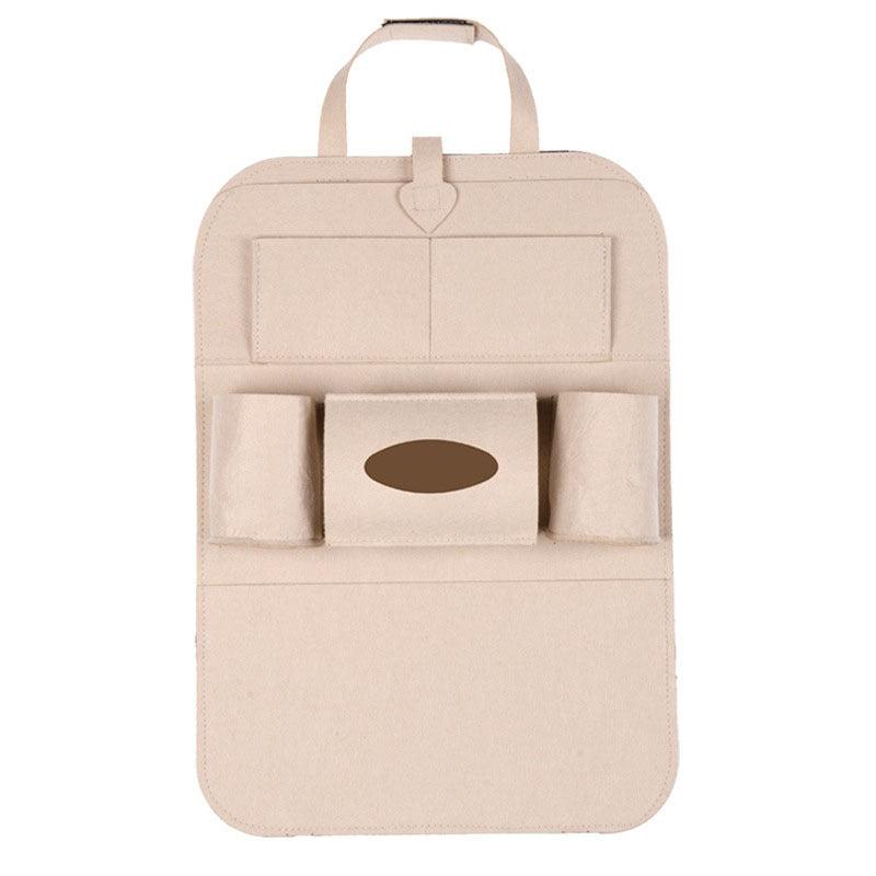 Car Seat Back Storage Bag Rear Seat Finisher Storage Bag Kick Pad Car Rear Seat