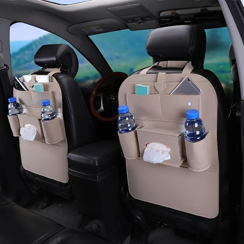 Car Seat Back Storage Bag Rear Seat Finisher Storage Bag Kick Pad Car Rear Seat