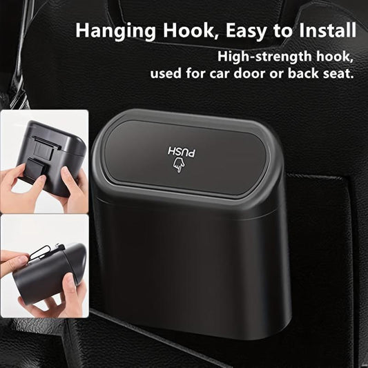 Car Trash Can Mini Car Trash Can Bin With Lid Leakproof Car Garbage Can