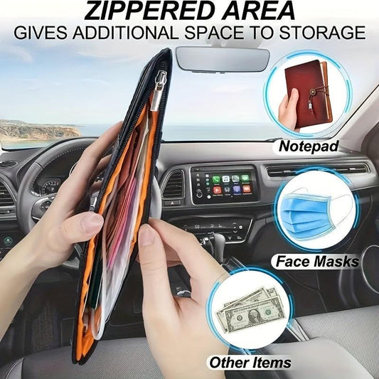 Car Sun Visor Storage Clip Sunshade Bag Car Decoration Cover
