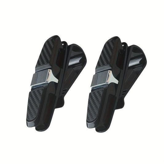 2pcs Car Sun Visor Glasses Holder Box Sunglasses Clip Ticket Pen Case