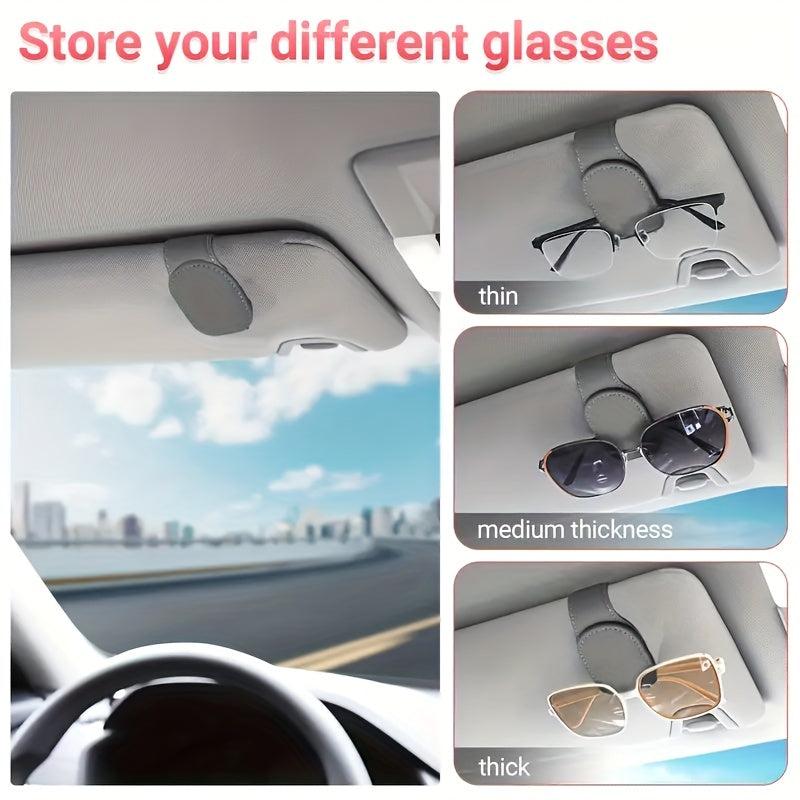 Magnetic Leather Glasses Holder Clip