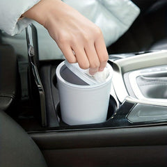 Car Garbage Bin Flip Cover Car Door with Cup Holder Storage