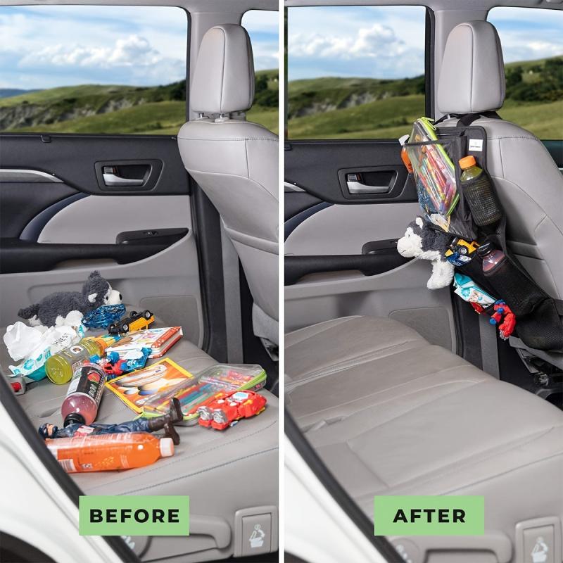 Car Seat Organizer & Tablet Holder for Kids' Entertainment on Road Trips