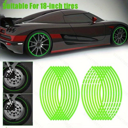 32 Pcs Reflective Wheel Rim Stickers, Enhance Vehicle Look