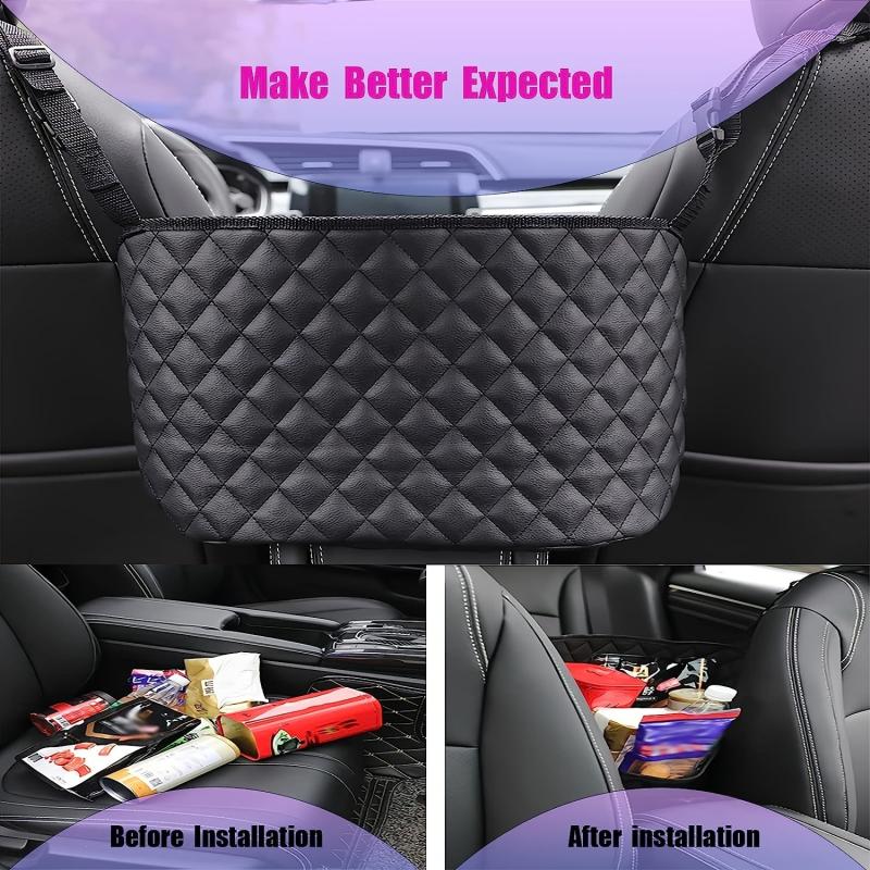 1pc Car Purse Holder - PU Leather Car Seat Storage Bag