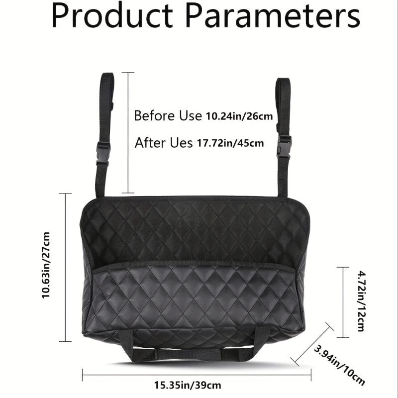 1pc Car Purse Holder - PU Leather Car Seat Storage Bag