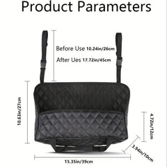 1pc Car Purse Holder - PU Leather Car Seat Storage Bag
